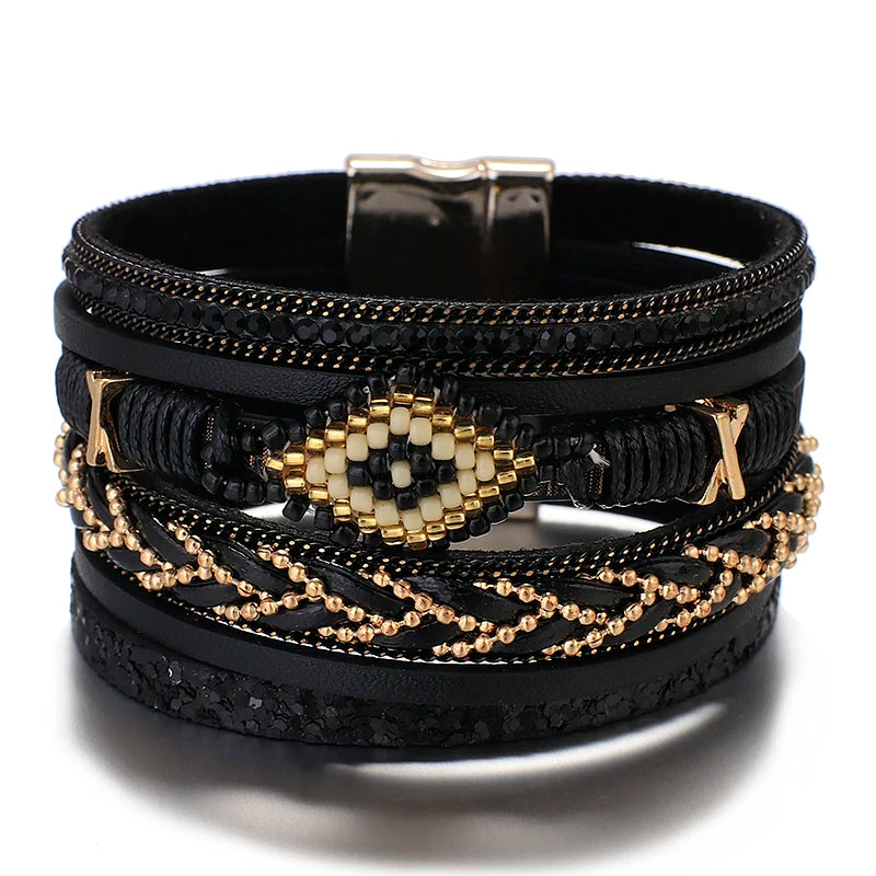 Miyuki Leather Bracelets