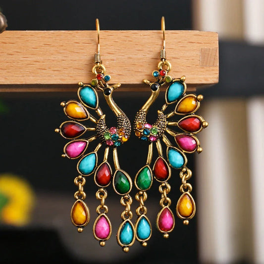 Boho Peacock Earrings